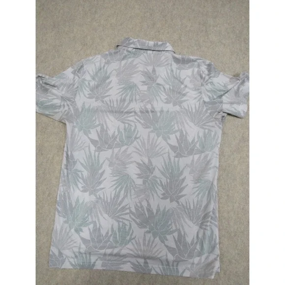 Travis Mathew Mens Gray Green Tropical Leaf Golf Polo Shirt 1MW520 Size L - Picture 6 of 8